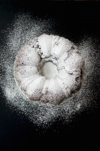 Dusted Red Wine Chocolate Cake