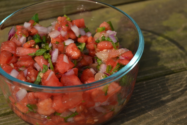 What to Serve with Grilled Fish — Homemade Watermelon Peach Salsa ...