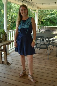 Angie Ian Embroidered Detail Cotton Dress