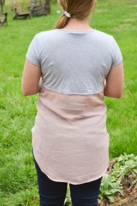 Loveappella Maternity Plumeria Mixed Material Maternity Top back