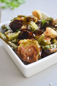 Roasted sprouts with Asian Vinaigrette