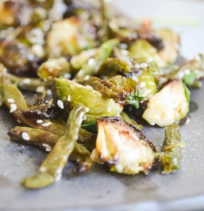 Roasted Sprouts and Beans