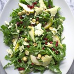 Winter Arugula Salad with Pomegranate, Pear and Stilton Cheese