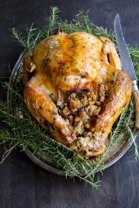 Thanksgiving turkey basted in duck fat