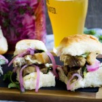 Seared Pork Belly Sliders with Pickled Onions and Smoked Mayo