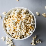 Buffalo Popcorn with Blue Cheese Crumbles